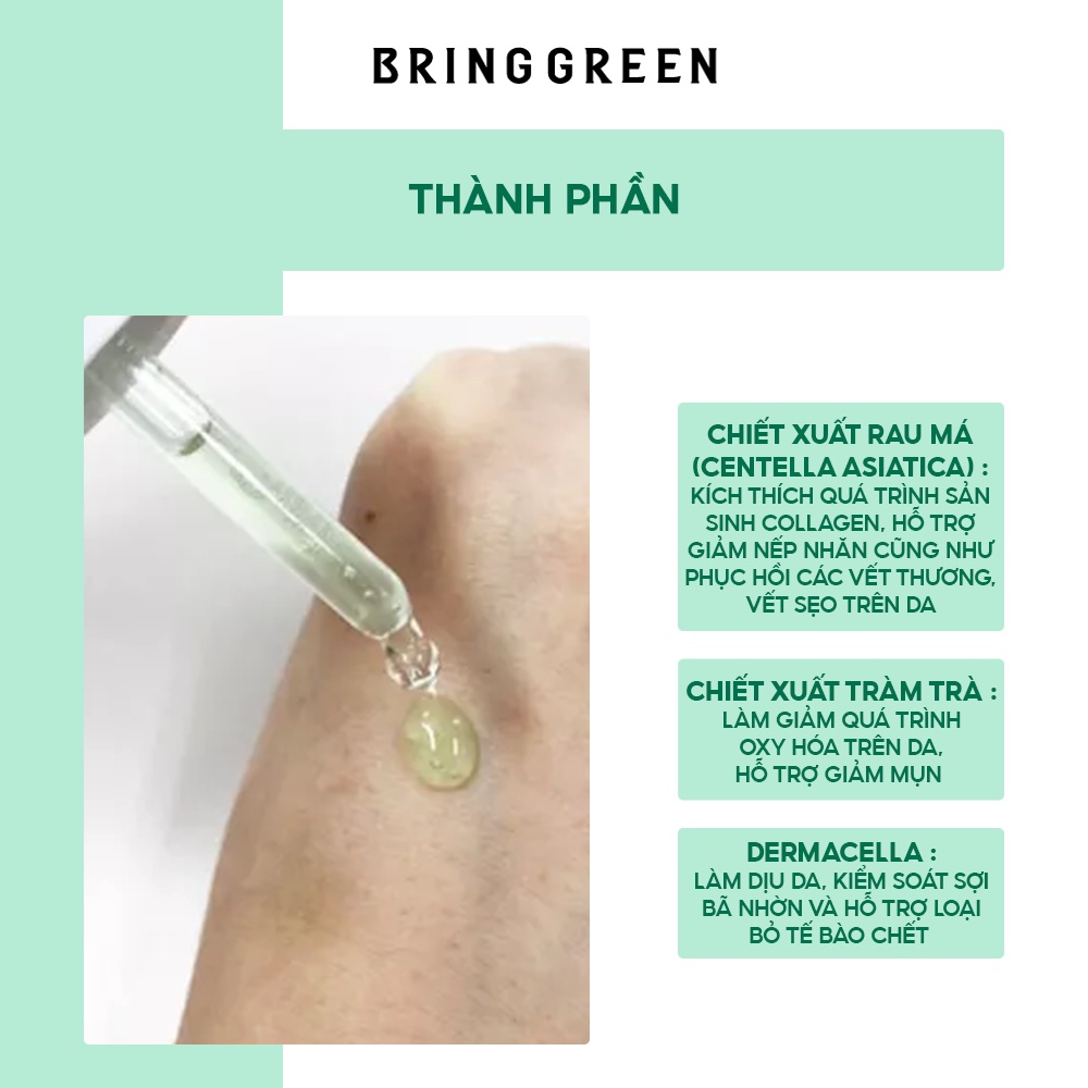 Tinh Chất Chấm Mụn Tràm Trà Bring Green Tea Tree Cica SOS Spot Serum 13ml Double Set (FOC Spot Patch)