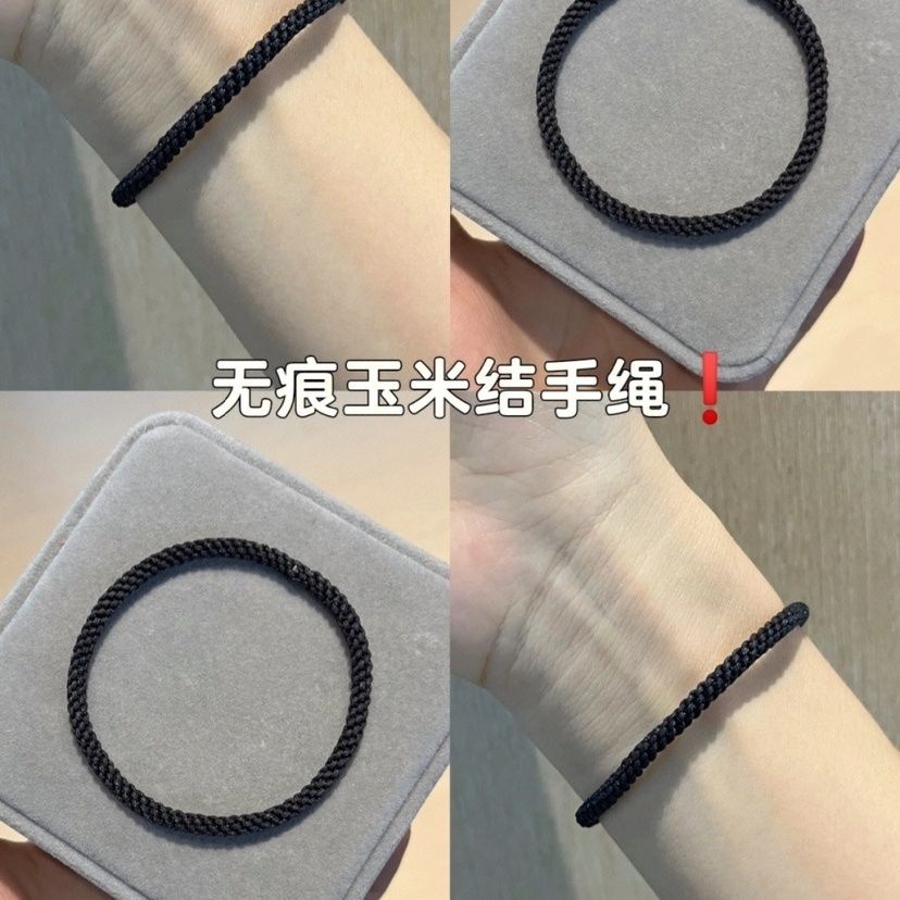 Shoulai. No Vòng Tay Dây Bện Màu Trơn Thắt Nút Bắp Ngô Thủ Công Tùy Chỉnh Năm Mới Đơn Giản Cho Cặp Đôi Nam Nữ
