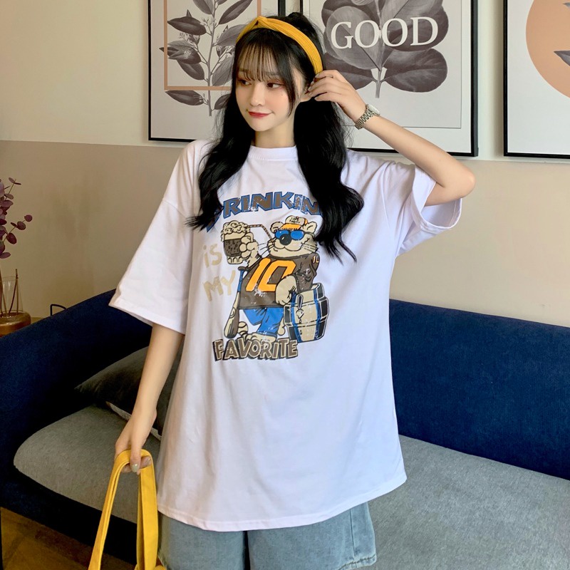 NRVP Áo Thun Unisex Mùa Hè Dáng Suông Tay Cộc Phong Cách Hàn Quốc Cho Nam Nữ