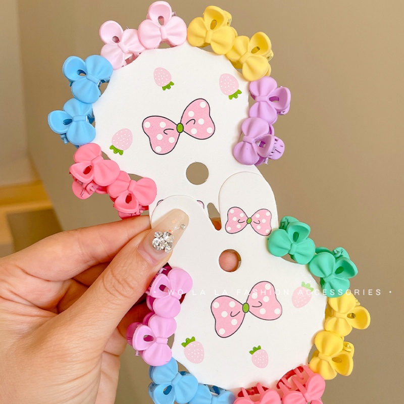 Set 10 Kẹp Tóc Mini Nhiều Màu Sắc Không Làm Tổn Thương Tóc Cho Bé Gái