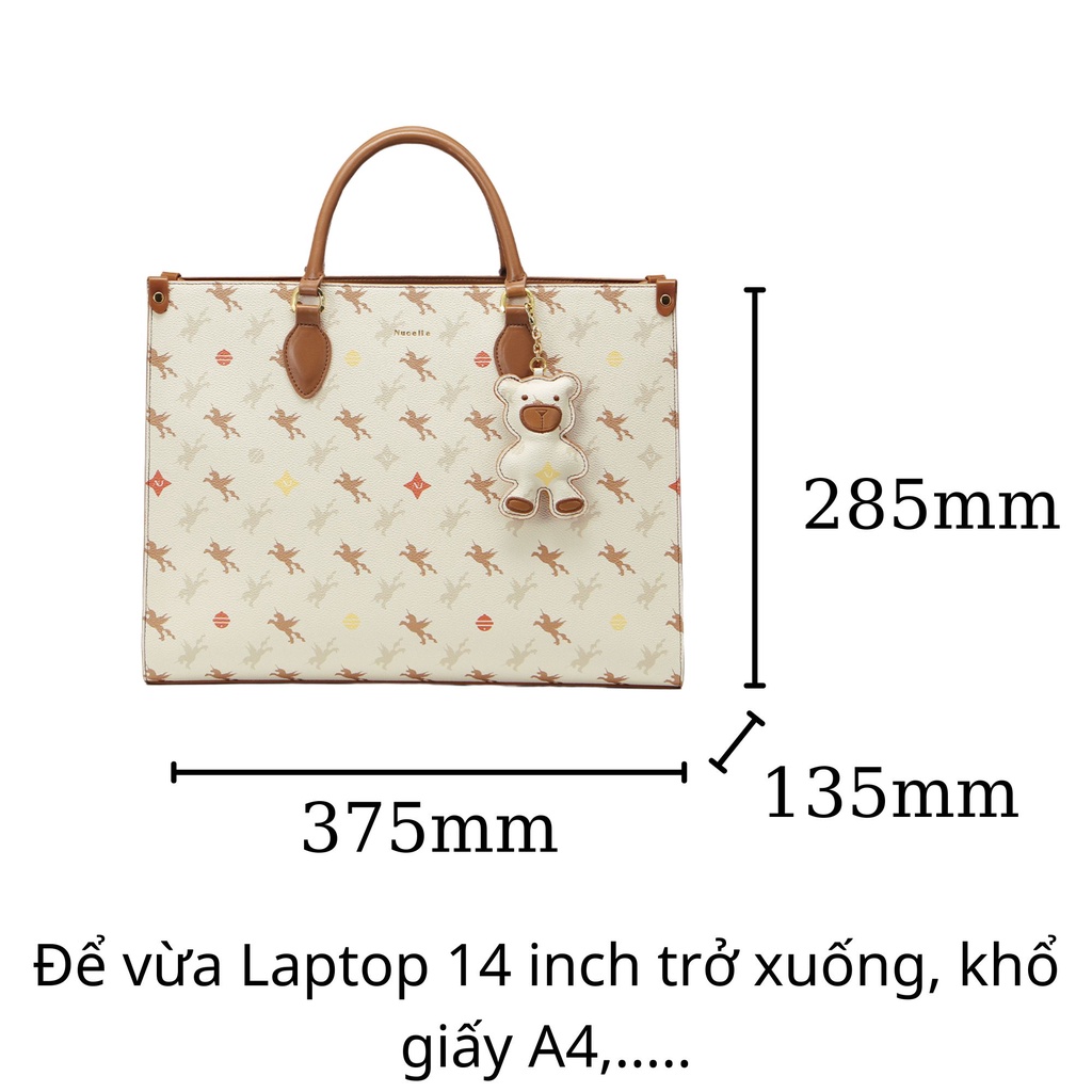 Túi xách Tote bag nữ Nucelle size to charm gấu đi chơi, đi làm, đựng laptop... ViAnh Store 1172020