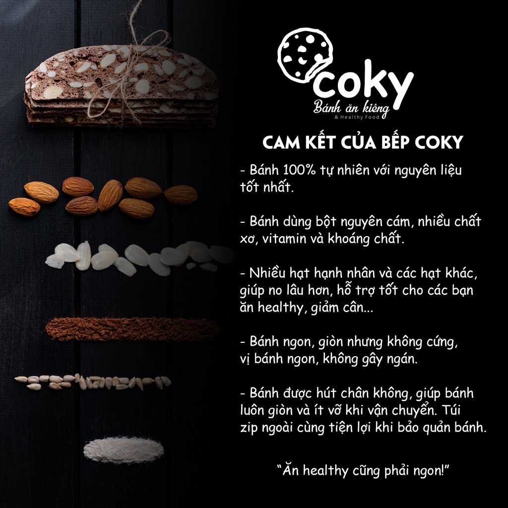 Bánh biscotti nguyên cám cho người tiểu đường ăn kiêng - Coky