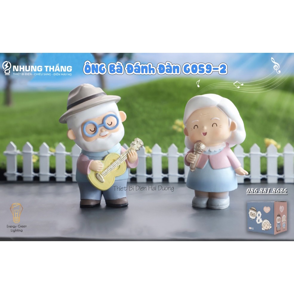 Mô Hình Ông Bà Hạnh Phúc - Quà Tặng Ý Nghĩa - Decor Trang Trí Căn Phòng Vintage Siêu Dễ Thương - Có Video