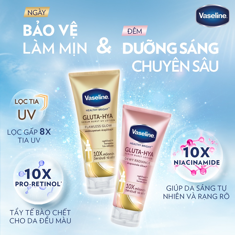 Combo 2 Sữa dưỡng thể Vaseline Gluta-Hya Dưỡng Da Sáng Mịn Sau 7 Ngày 330 ML/chai | BigBuy360 - bigbuy360.vn