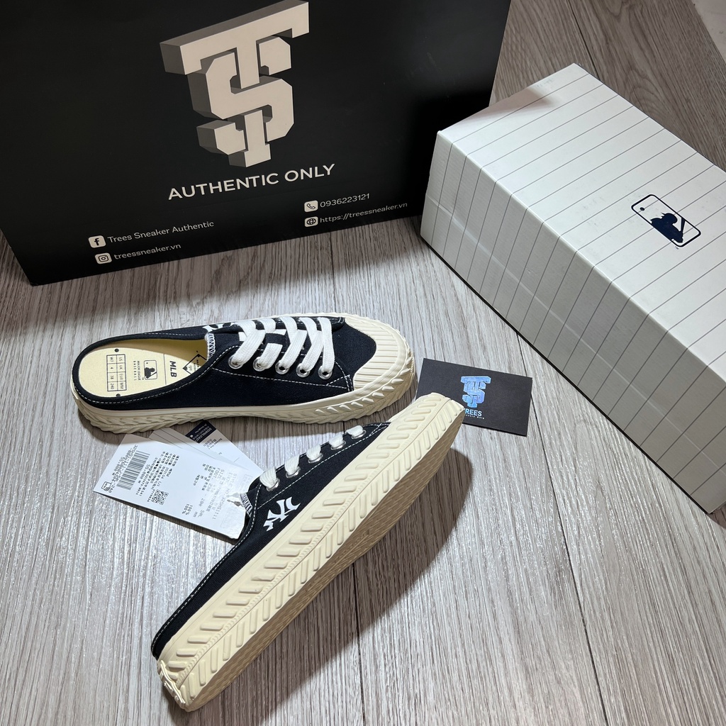 Giày thể thao đạp gót MLB MULE BLACK FULL BOX TAG CHECK HIDDEN TAG