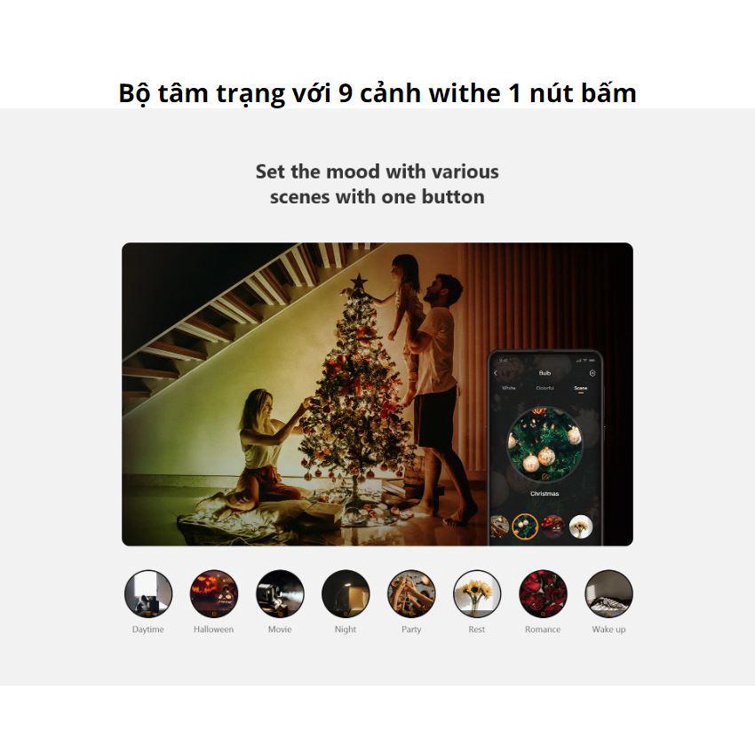 Bóng đèn Led thông minh imou CL1-B5-E27 16 triệu màu, bật tắt chỉnh màu qua app, tùy chọn bối cảnh, bảo vệ mắt