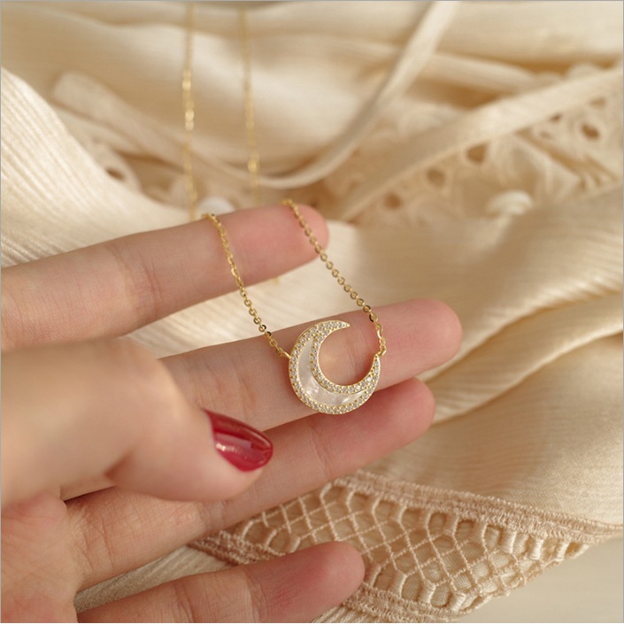 Bộ Vòng cổ Mặt Vỏ Sò Và Mặt Trăng Thời Trang