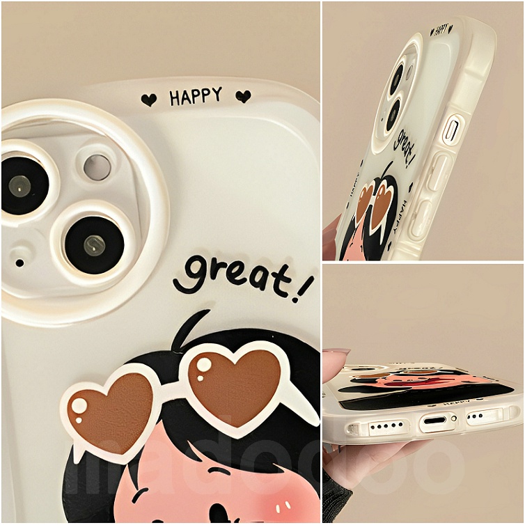 Lovers Casing Redmi Note 12 12S 11 Pro+ 11S 10S 9S 11 10 8 9 9A 9C 12C 10C 9T Pro POCO X5 X3 M5 M3 C40 11T ins Cute Round Edge Cartoon Cool Boy Great Girl Fine Hole Anti-fall Lens Protection Clear Airbag Soft Phone Case Cover DYJ 11