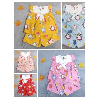 (3 bộ 3 màu 3 họa tiết khác nhau) Combo 3 Bộ Lụa Tay Cánh Tiên Bé (6-24kg)