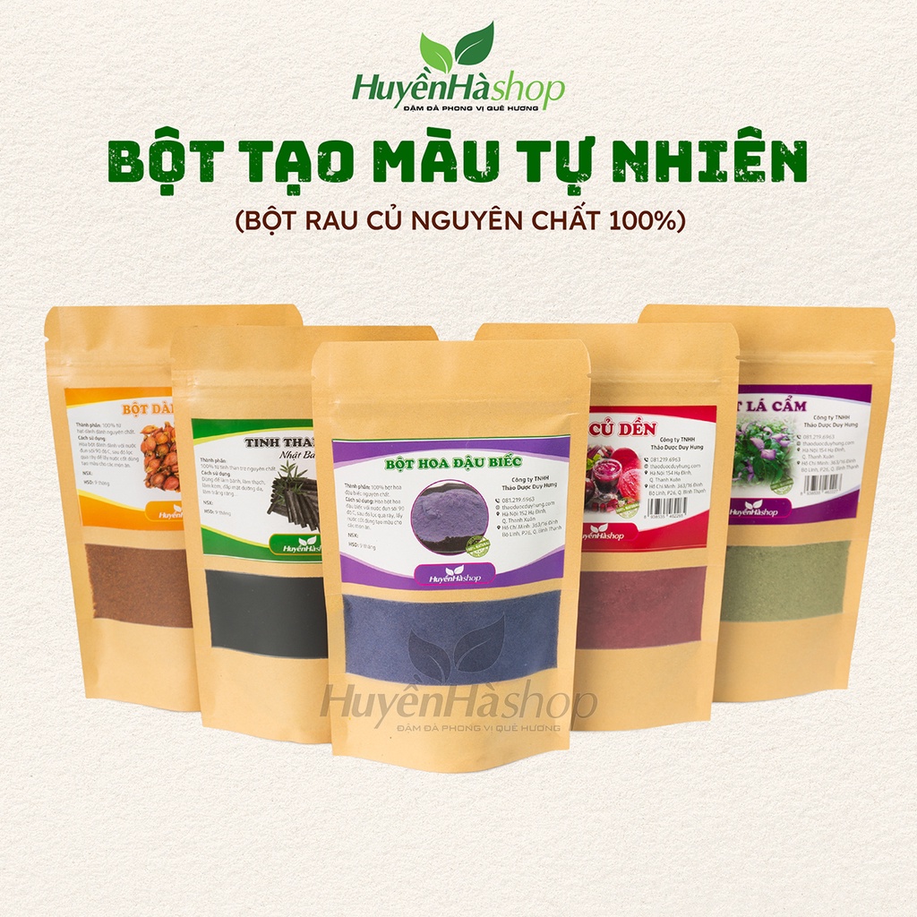 Bột Tạo Màu Thực Phẩm Tự Nhiên Sấy Lạnh Nguyên Chất 100% - Bột Rau Củ Làm Bánh, Nấu Xôi, Thạch - Huyền Hà Shop