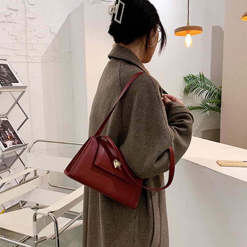 Mischa Túi Đeo Vai Hình Vuông Cỡ Nhỏ Bằng Da PU Màu Trơn Dễ Phối Đồ Thời Trang Hàng Mới