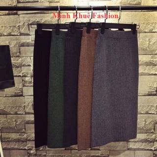 MM150 Chân váy midi len xẻ tà bắt trend cực đẹp