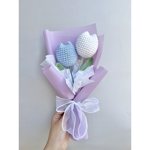 Set nguyên liệu móc Hoa Tulip🌷 và video hướng dẫn cho người học móc len