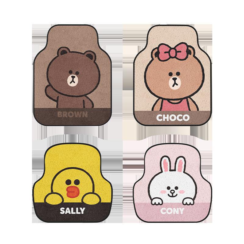 Line Friends Thảm Lụa Lót Sàn Xe Hơi Dễ Sử Dụng