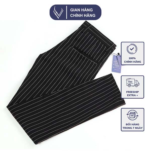 Quần âu nam cotton kẻ sọc BabiBo BB012