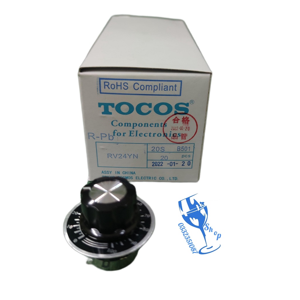 Biến trở tocos Biến trở xoay Chiết áp tocos RV24YN 20S 1K 10K 100K 5k 50K 500K B103,B102,B104,B202,B203,B504,B503,B502