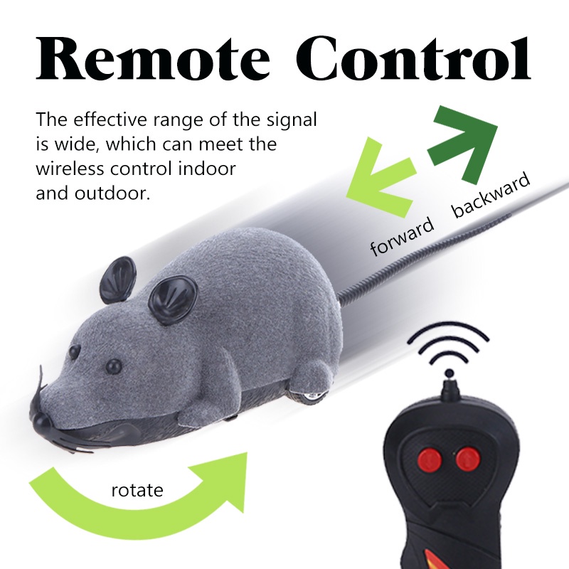 HamshMoc Đồ Chơi Chuột Giả Điều Khiển Từ Xa Chạy Pin Tự Động Cho Mèo Cưng