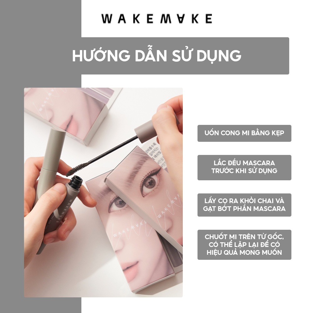 Wakemake Real Ash Long Curl Mascara 02 Ashd Black 8g