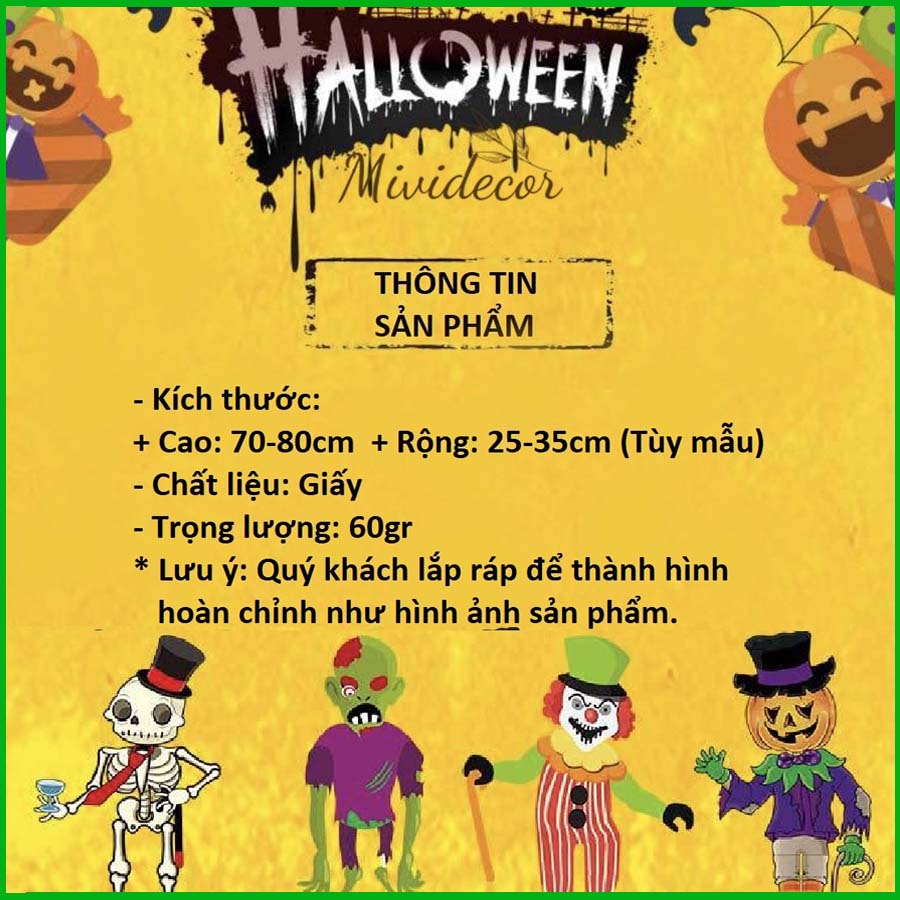 Decal Halloween trang trí lễ hội Halloween nhìn được 2 mặt tổng hợp đủ mẫu mới