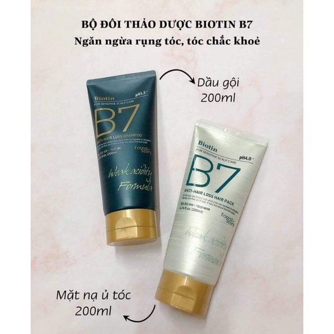Dầu Gội Dầu Xả Thảo Dược Thiên Nhiên Biotin B7 Cân Bằng Độ pH Hàng Chuẩn Chính Hãng Hàn Quốc