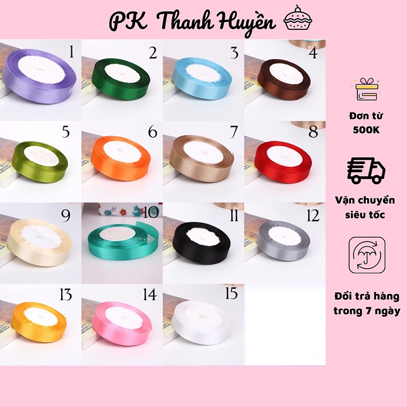 Ruy băng màu - Phụ kiện trang trí bánh sinh nhật, bánh kem