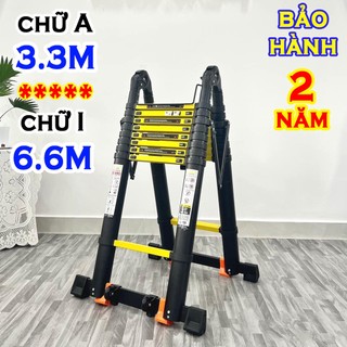 Thang nhôm rút đôi SUMIKA SKS660D (chữ A 3.3M chữ I: 6.6M) sơn tĩnh điện tải trọng 300kg bảo hành 2 năm