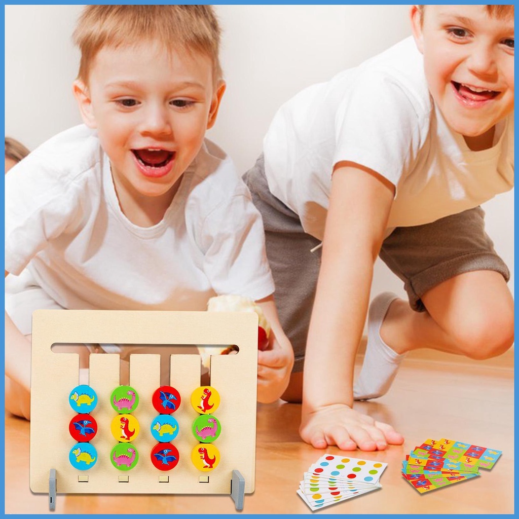 Bộ Đồ Chơi Xếp Hình Bốn Màu Sắc Phát Triển Trí Tuệ Cho Bé 2 Mặt Logic Puz luvn