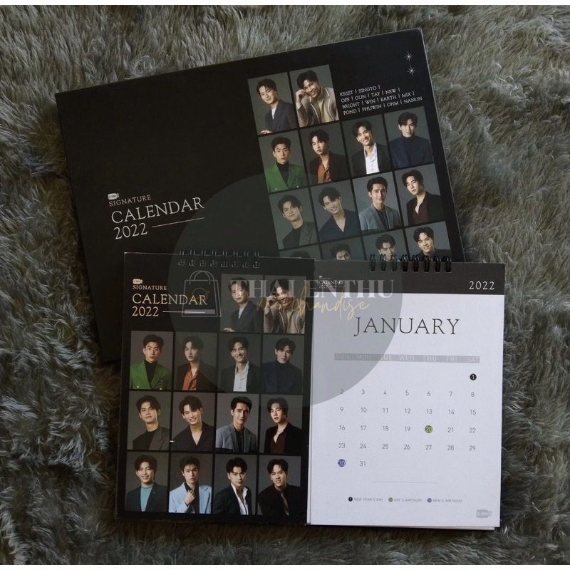 Lịch calendar GMM 2022 SingKrist, TayNew, OffGun, BrightWin, EarthMix, PondPhuwin, OhmNanon