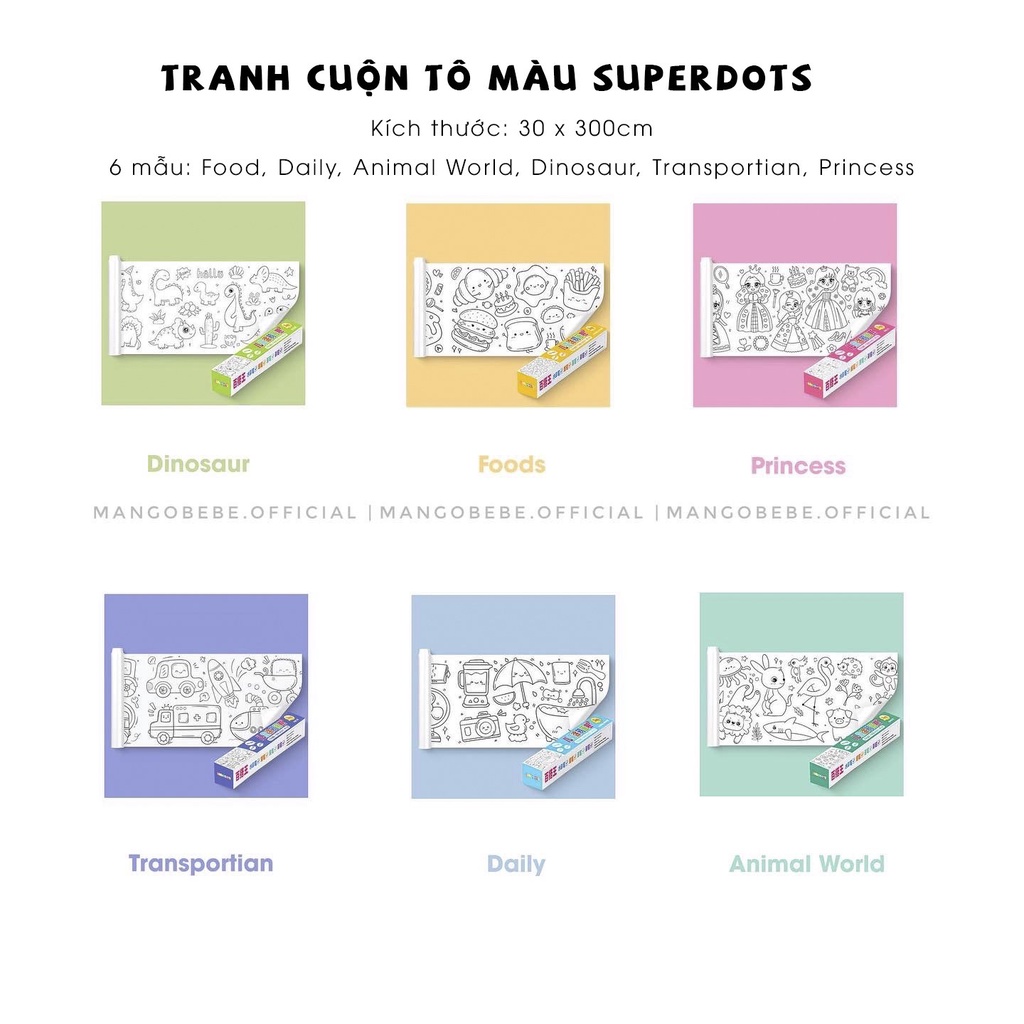 Tranh cuộn tô màu cho bé