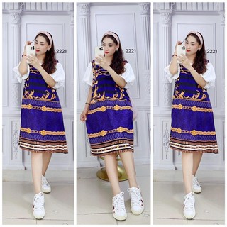 Đầm Tay Phồng (45kg đến 75kg) Cổ Tròn Big Size, Đầm Đẹp Chuẩn Shop - DTBL2221
