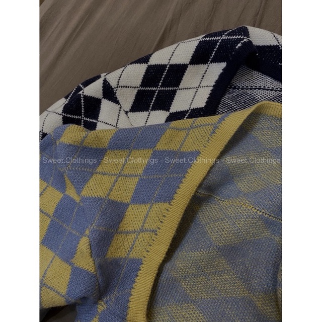 Áo khoác Cardigan dáng CROPTOP họa tiết caro kẻ chất len mịn hàng Quảng Châu 3 màu SWEET.CLOTHINGS