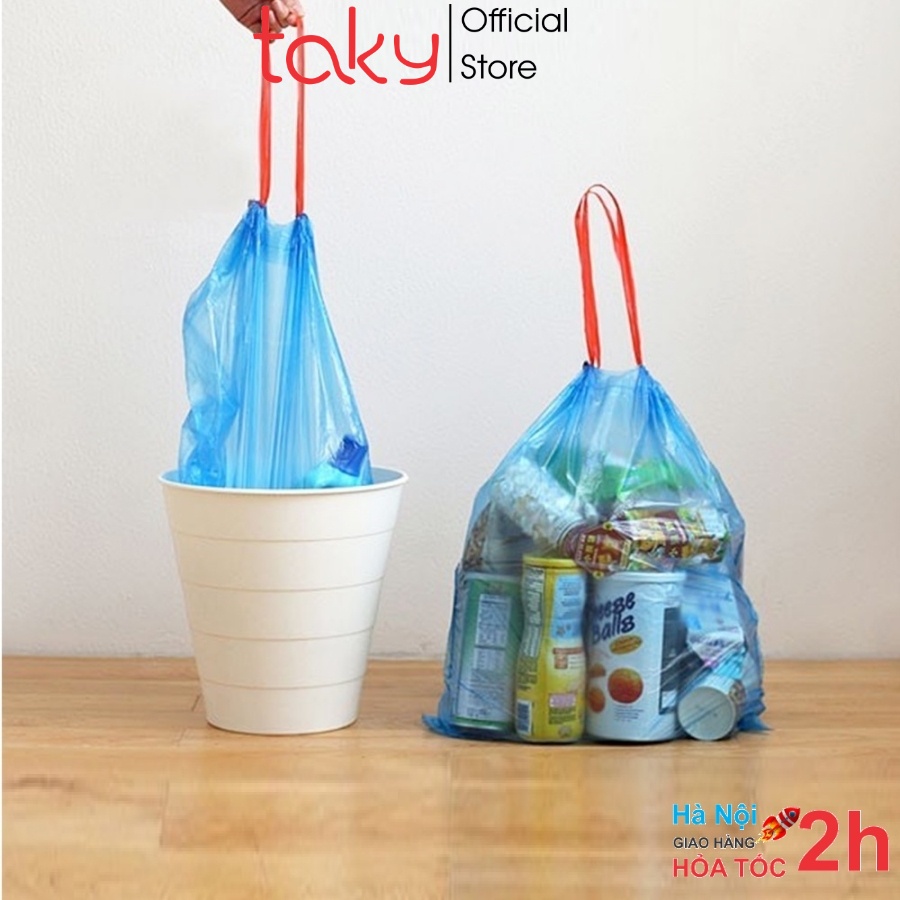 Cuộn Túi Nilon Đựng Rác - Taky - Có Quai Rút, Rất Tiện Dụng, Sạch Sẽ, Sản Phẩm Tiện Ích Cho Gia Đình, 5620