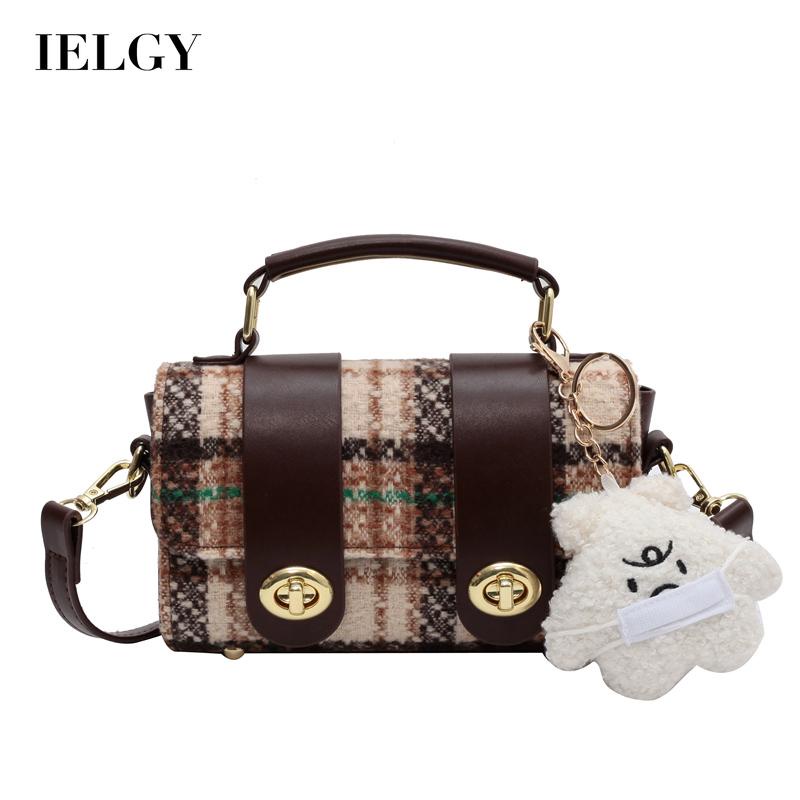 Túi Đeo Vai Họa Tiết Kẻ Sọc Màu Sắc Tương Phản Thời Trang Cho Nữ