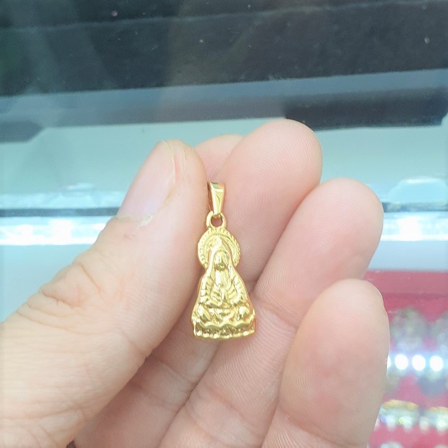 (Hàng Đúc Sưu Tập- Không Phai Màu) Mặt Tượng Quan Âm Nhỏ 2,1CM Cao Cấp - Dùng lâu dài không đen không kiêng mồ hôi muối