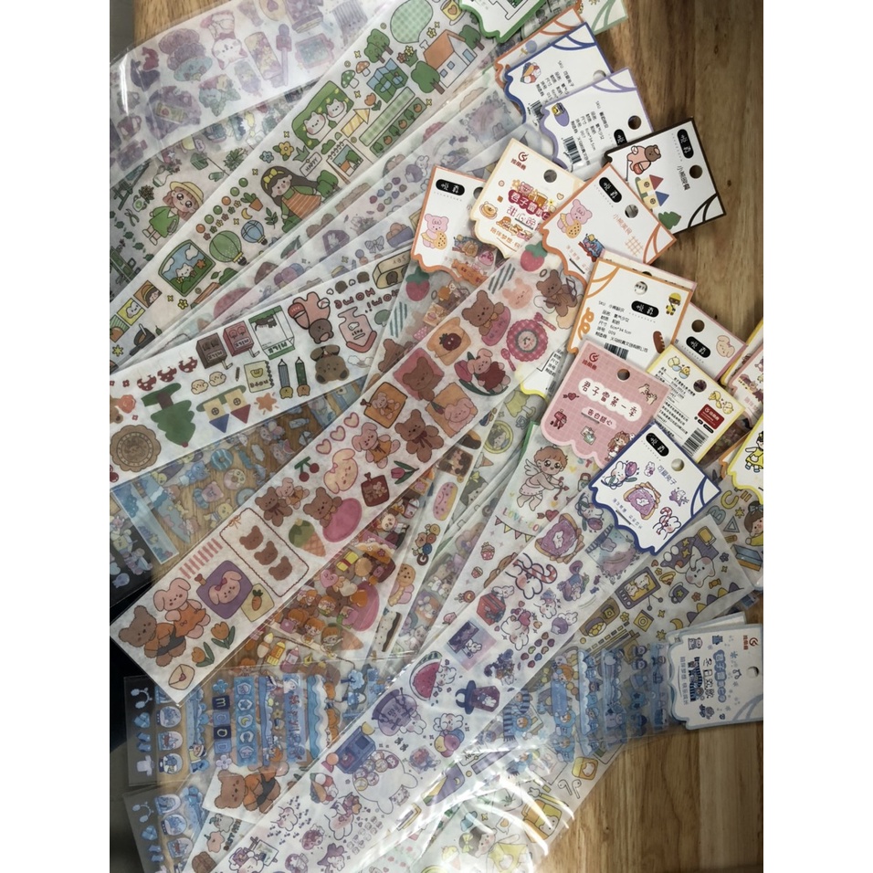 (Hàng Sẳn) Hình Dán Sticker  PET PVC dễ thương,Sticker trang trí mang hướng retro có thể dùng để trang trí sổ tay,.