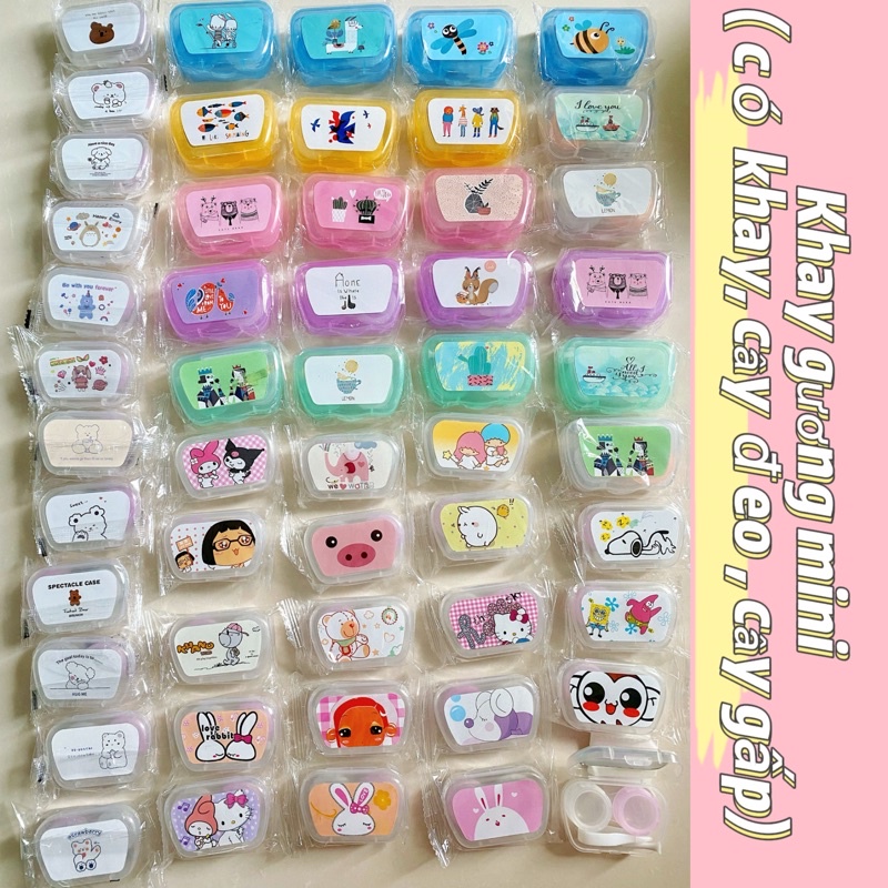 50 Mẫu khay gương mini đựng lens( có dụng cụ đeo trong hộp) SALE SOC