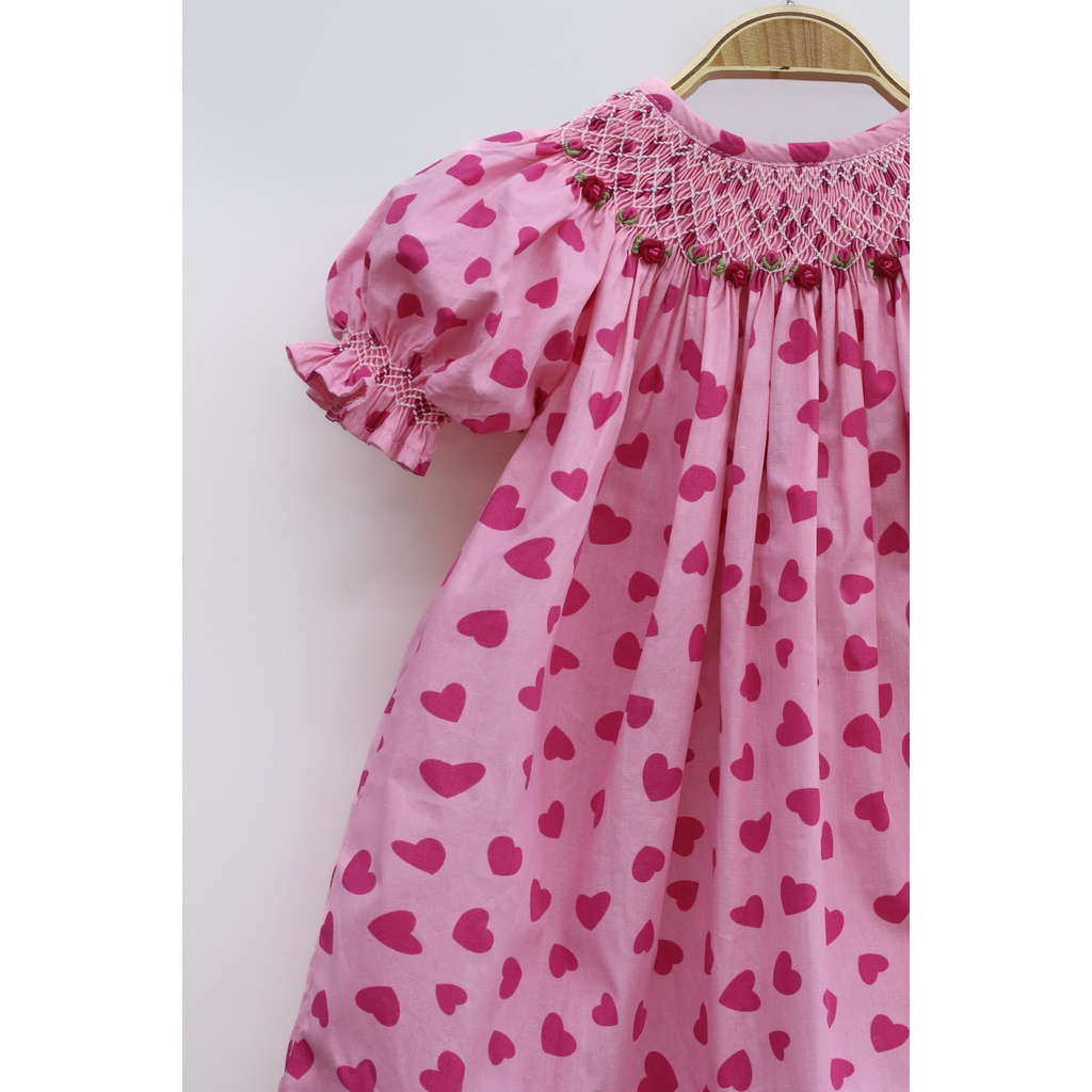 ĐẦM SMOCK TIM HỒNG