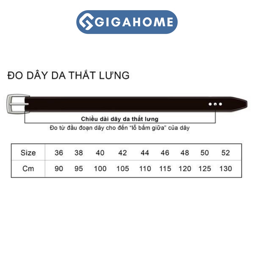 Dây Nịt Nam GIGAHOME Giả Da Mặt Vuông Lịch Lãm, Sành Điệu 6624