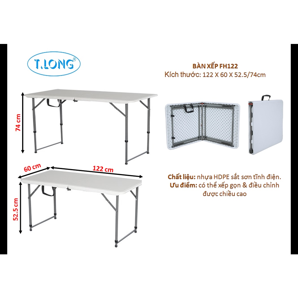 Bàn xếp chữ nhật Thanh Long HM-FH120