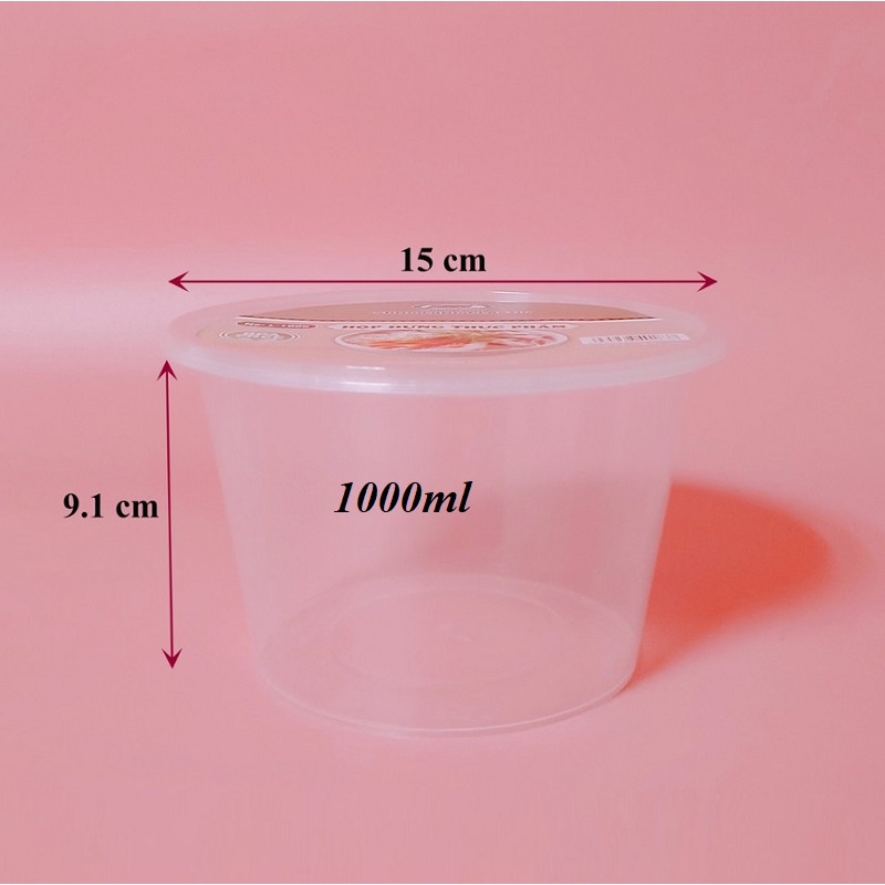 10 hộp nhựa tròn đựng thực phẩm, hộp nhựa đựng thức ăn, đựng bún cháo phở tròn có nắp 350ml / 5000ml / 700ml / 1000ml