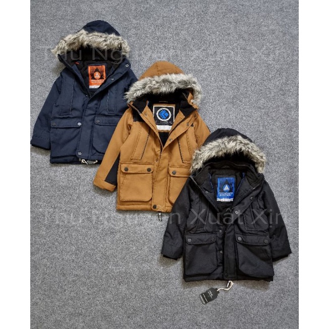 Áo khoác parka bé trai đen, nâu, than