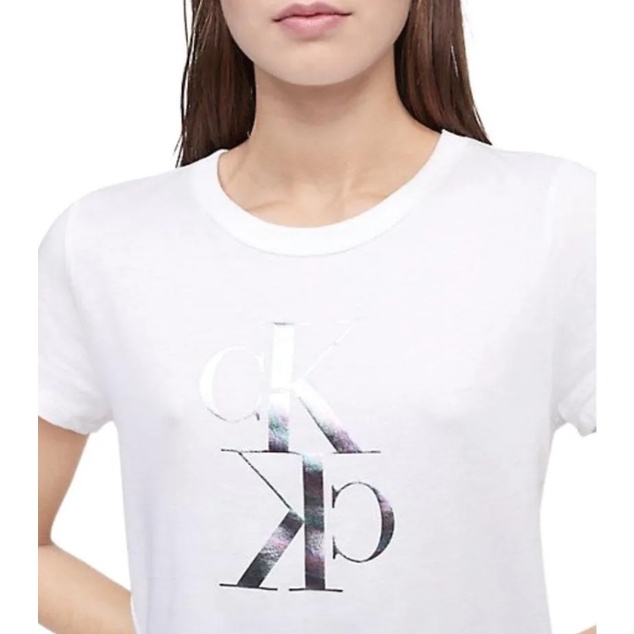 (SALE Chính Hãng) Calvin Klein - Áo thun CALVIN KLEIN Nữ - Mirro Monogram Logo T-Shirt
