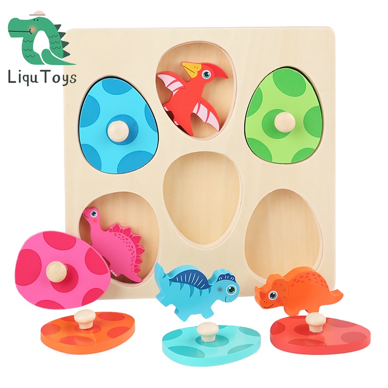 Bộ 6 Mô Hình Khủng Long Bằng Gỗ Dành Cho Bé