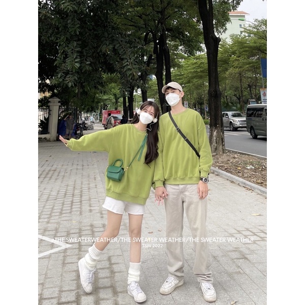 Áo Nỉ Bông Sweater Trơn Hàng QC ÁO ĐÔI NHÓM NAM NỮ