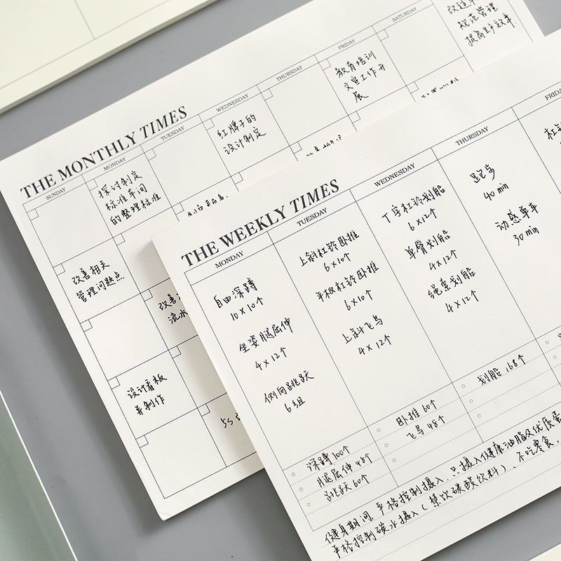 Kế hoạch sách Weekly planner Time Manager B5 60 drap To Do List, School Memo pad Statphiền book planner