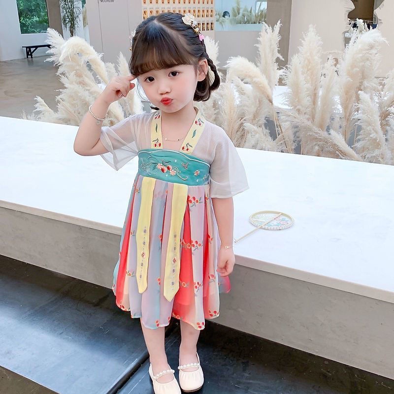 Đầm Hán Phục Tay Ngắn Chất Liệu Chiffon Thời Trang Mùa Hè Phong Cách Trung Hoa Mới 2022