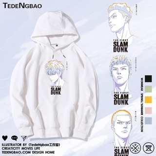 [Xiaoxian No Velvet] Slam Dunk Movie Co-Branded Thu Đông Casual Top Sakuragi Flower Road Kaede Rukawa Cặp đôi mặc cổ tròn có mũ trùm đầu S