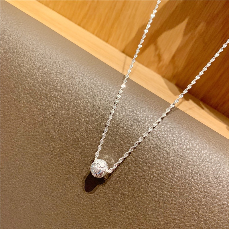 Dây Chuyền Nữ Bạc Đính Hạt Đơn Giản Thanh Lịch, Vòng Cổ Bạc Nữ