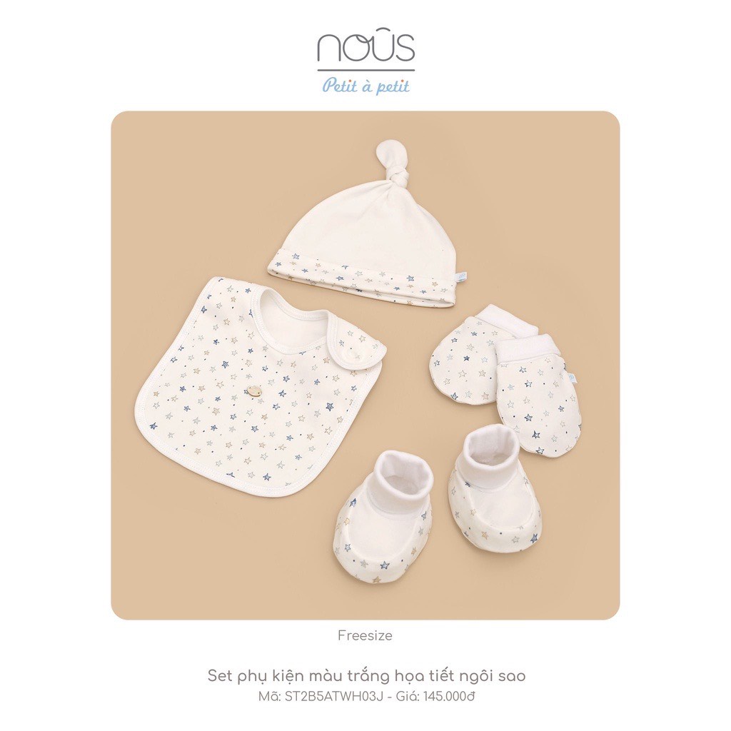 Set Phụ Kiện Mũ Bao Tay Chân Kèm Yếm Nous