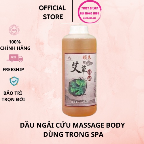 Dầu ngải cứu massage body dùng trong spa đông y và thẩm mỹ viện - Chai 1 Lít
